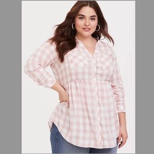 Plaid Button-Up Women's Top